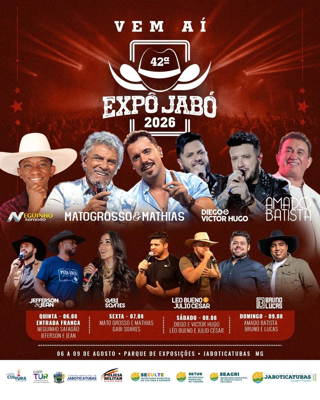 42ª Expo Jabó 2026 em Jaboticatubas - Matogrosso e Mathias + Diego & Victor Hugo