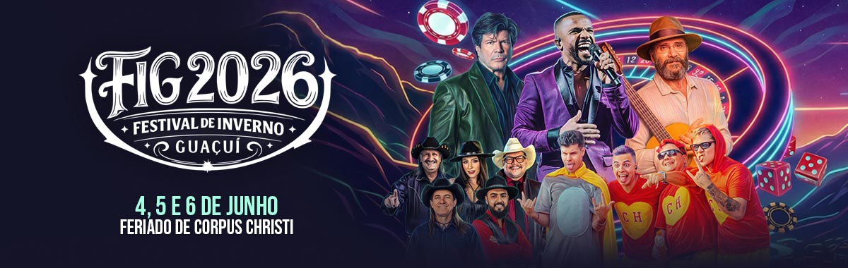 Festival de Inverno de Guaçuí 2026 em Guaçuí - Artista 1 + Artista 2